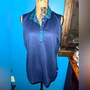 Lady Hagen navy and plaid tank top xl